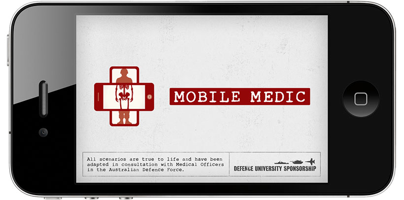 Mobile Medic opening screen on an iPhone.